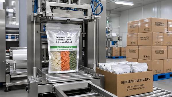 Which Packaging Method Best Preserves Dehydrated Vegetables for Long-Haul Export?