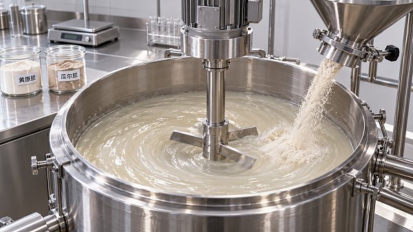 How to prevent lumps when mixing xanthan gum and guar gum