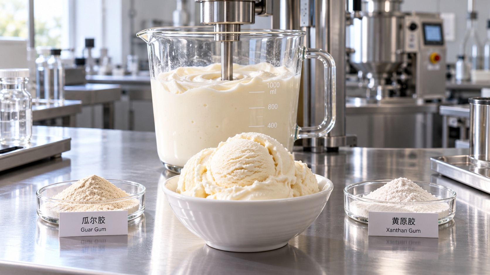Can guar gum and xanthan gum reduce ice crystals in ice cream?