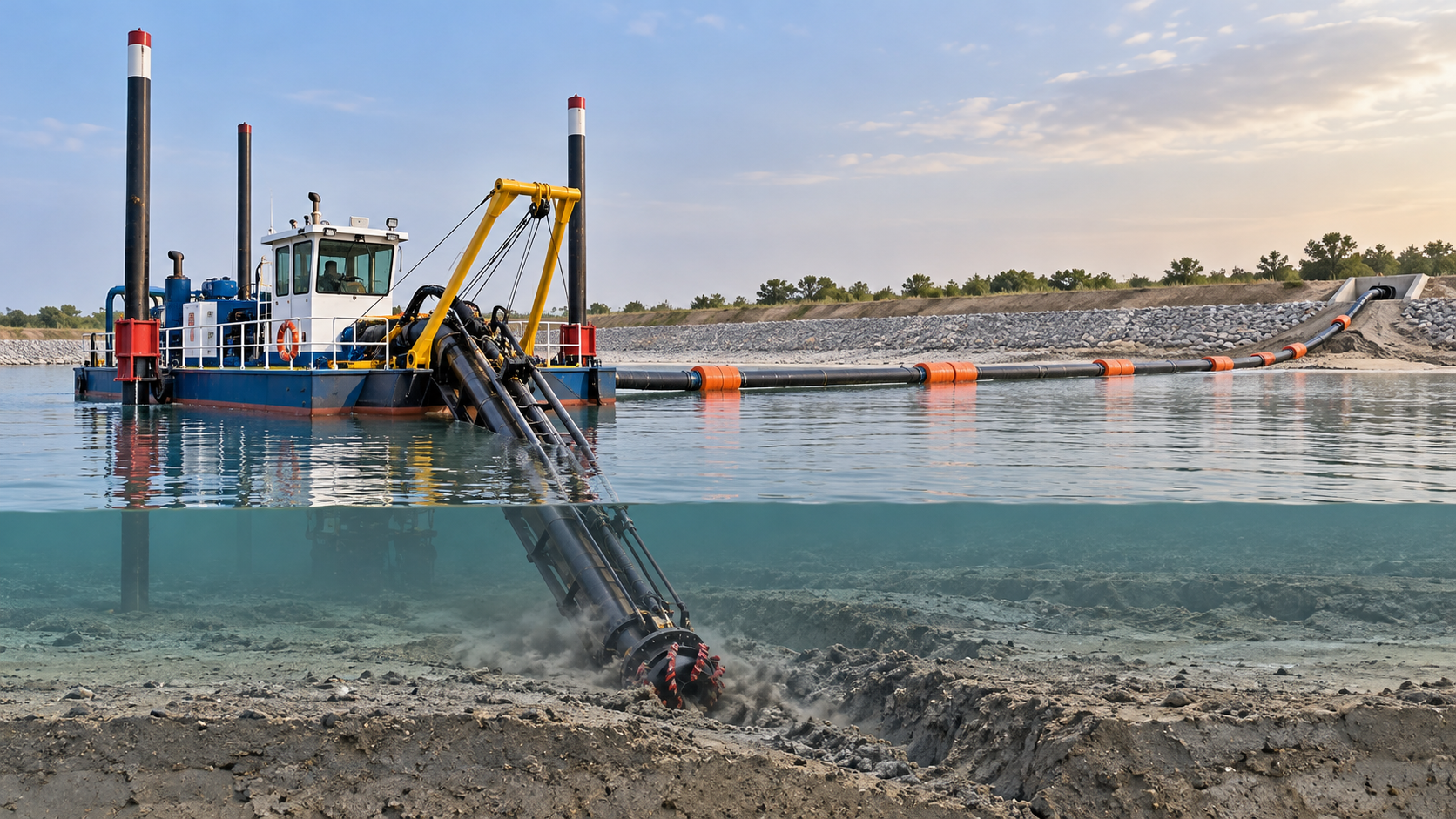 Quale profondità dell'acqua rende una piccola draga adatta al vostro progetto What water depth makes a small dredge practical for your project