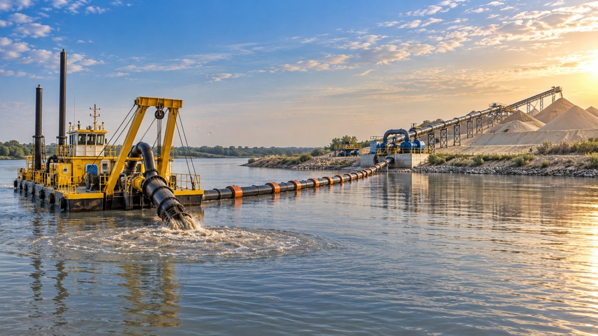 How discharge distance affects sand dredging machine output Como a distância de descarga afeta a produção da draga de areia
