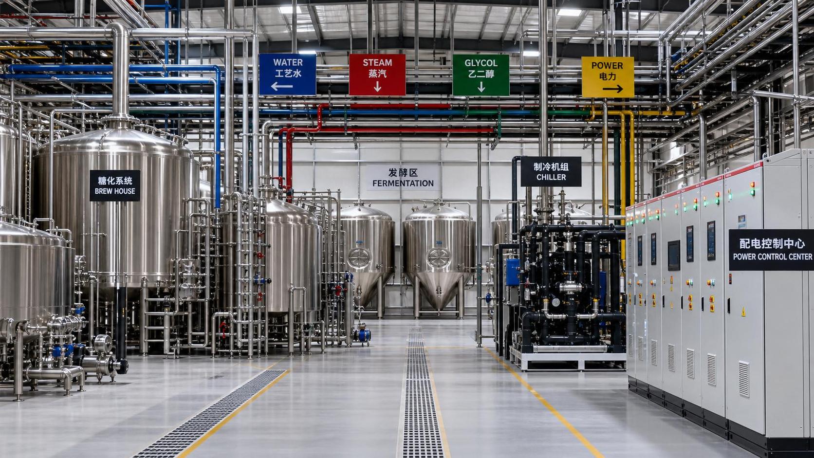 Craft Brewery Design Utilities: Sizing Water, Steam, Glycol, and Power for Expansion
