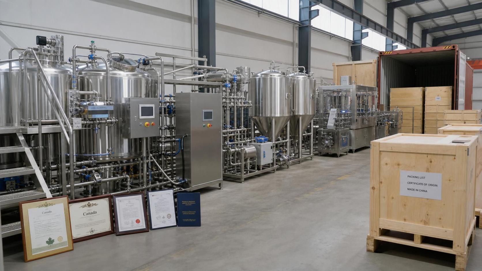 Brewery Equipment Export to Canada: Certifications, Duties, and Import Steps