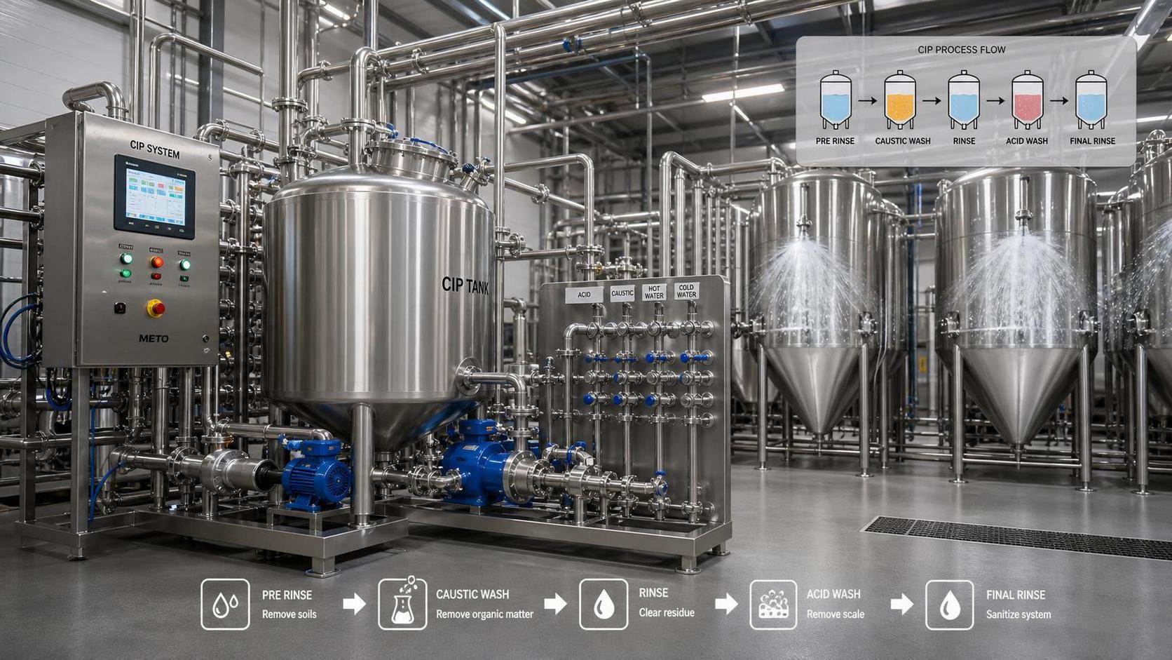How to Size Sanitary Processing Equipment CIP Systems for Breweries