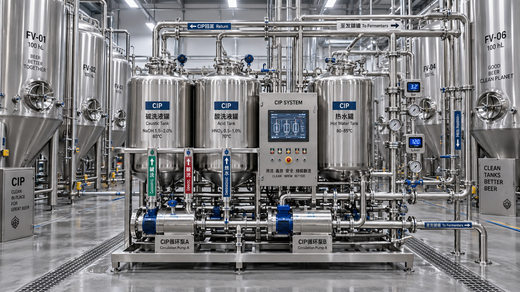 How Breweries Size CIP Cleaning Systems for Tank Volume, Soil Load, and Turnaround Time