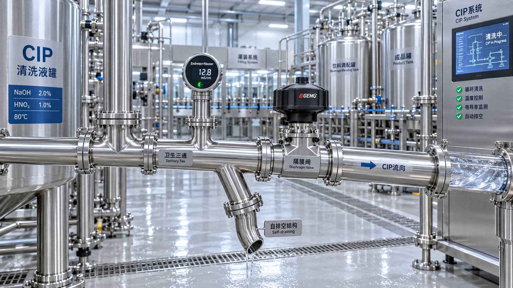 How dead-leg free piping reduces contamination risks after CIP