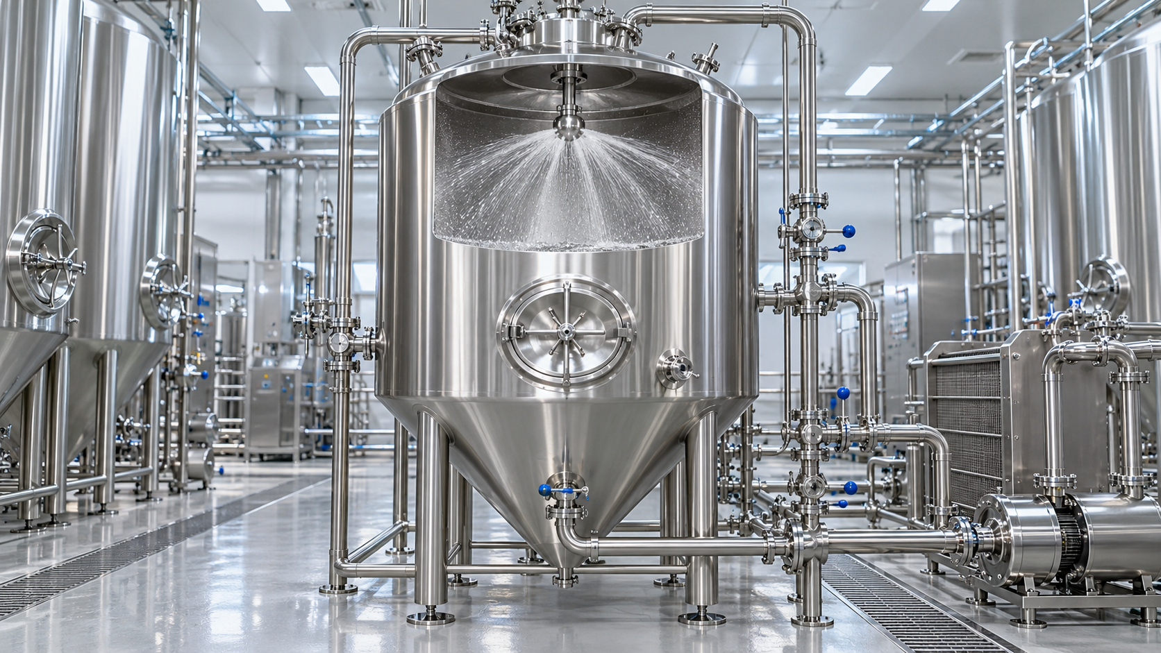 How hygienic design principles in a brewery support easier cleaning