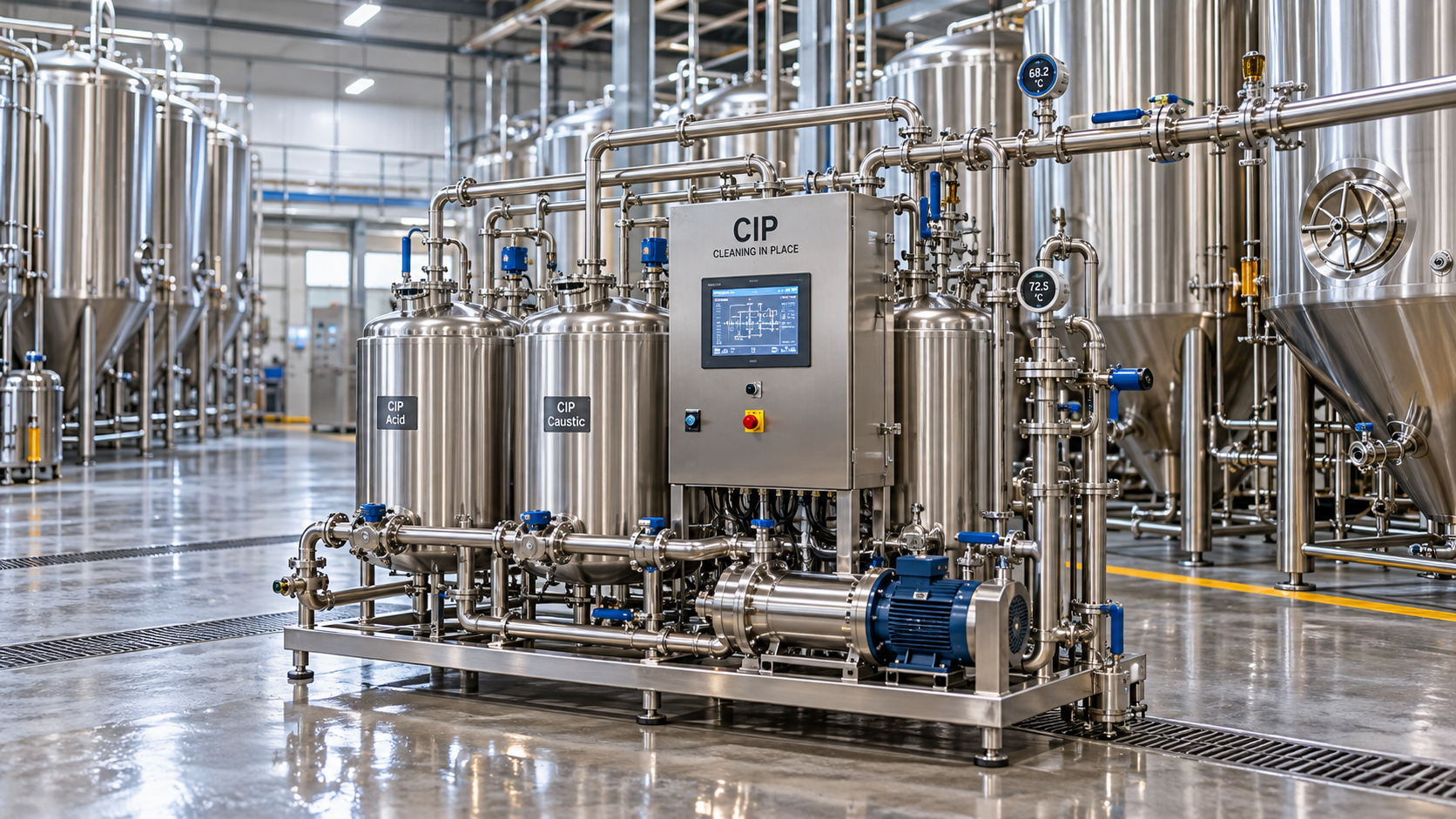 Automated CIP System Design: Flow, Temperature and Sanitary Piping