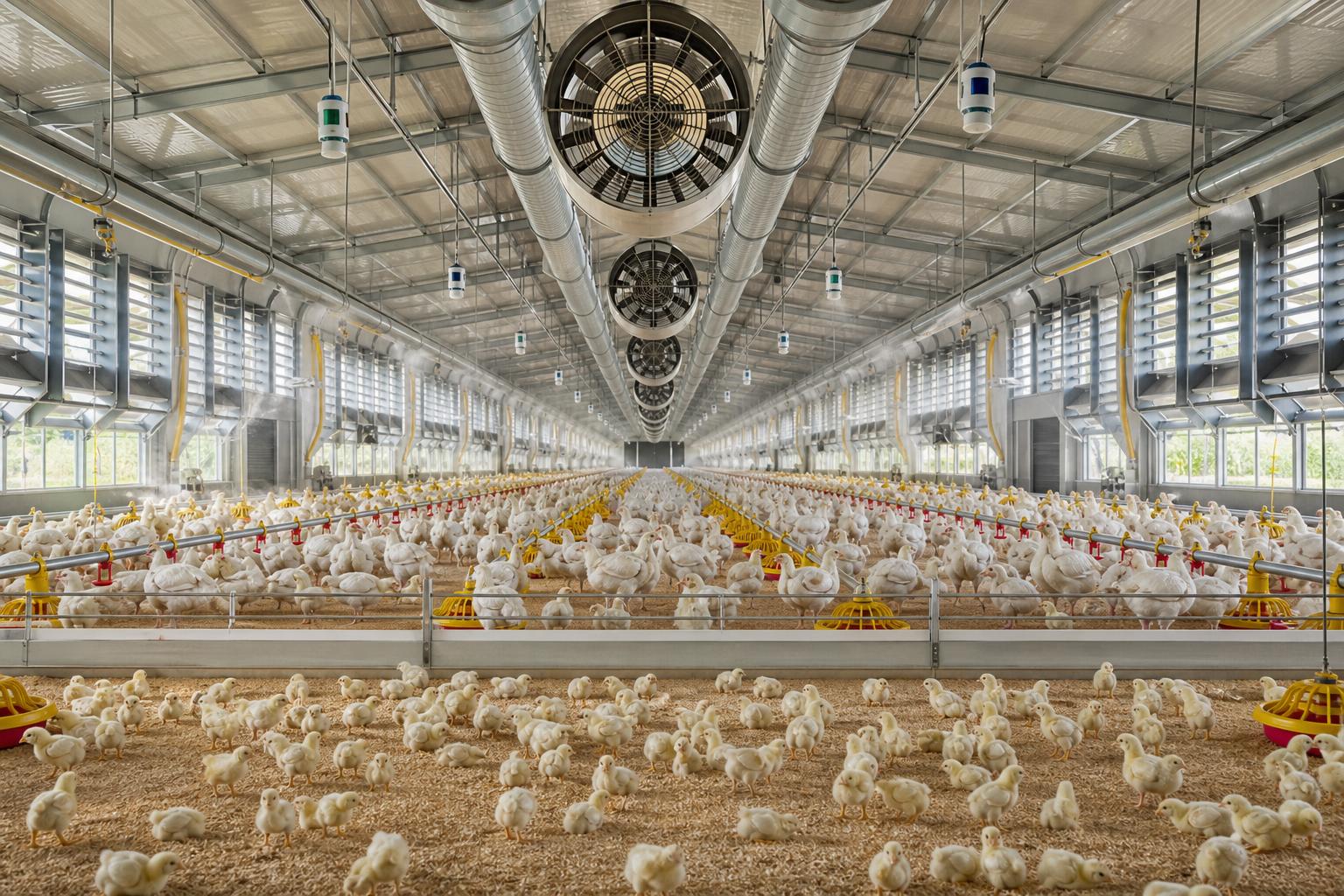 Poultry House Climate Control: Temperature, Airspeed, and Humidity Targets by Growth Stage