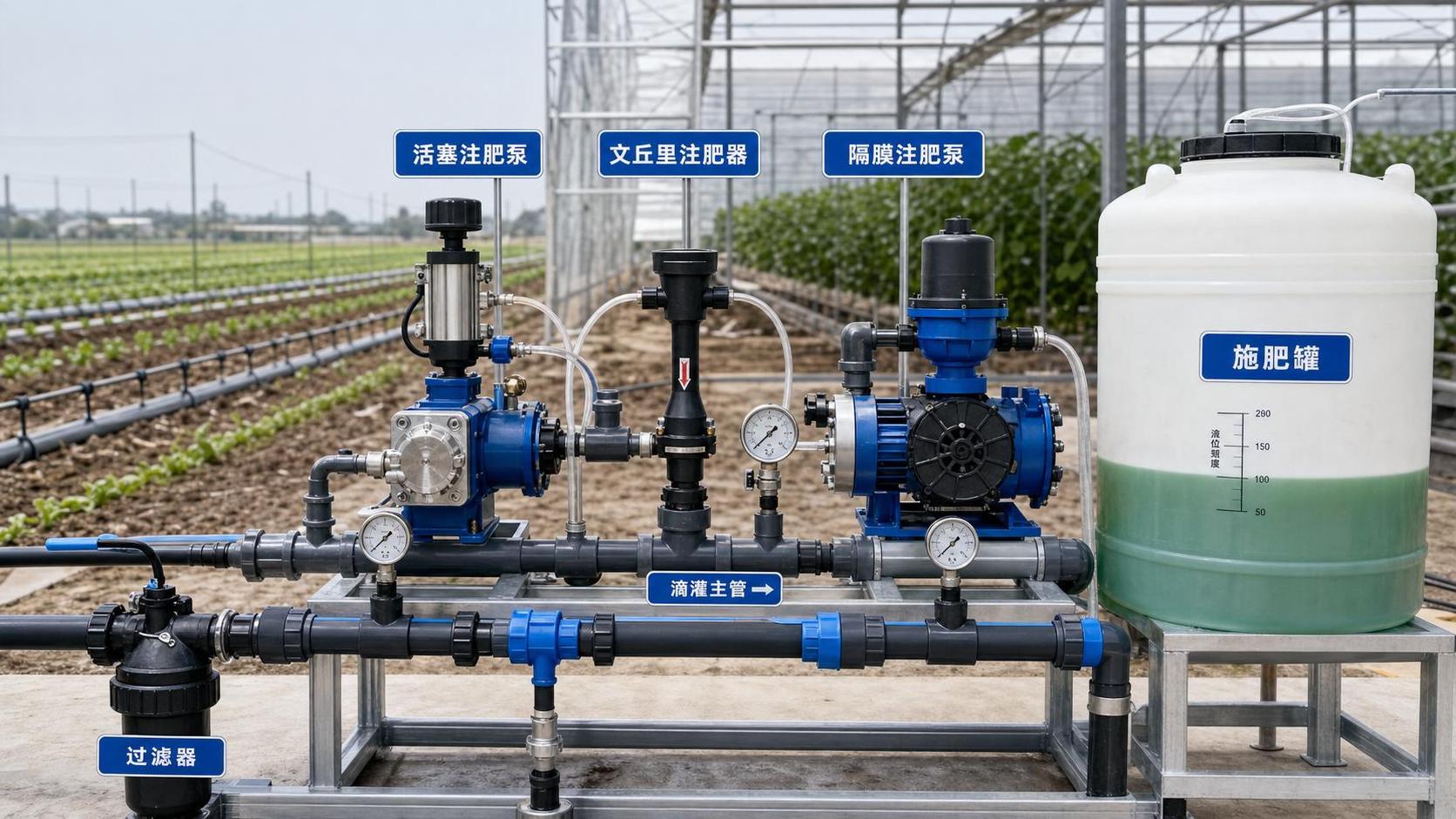 Drip Irrigation Fertilizer Injection Pumps: Piston vs Venturi vs Diaphragm