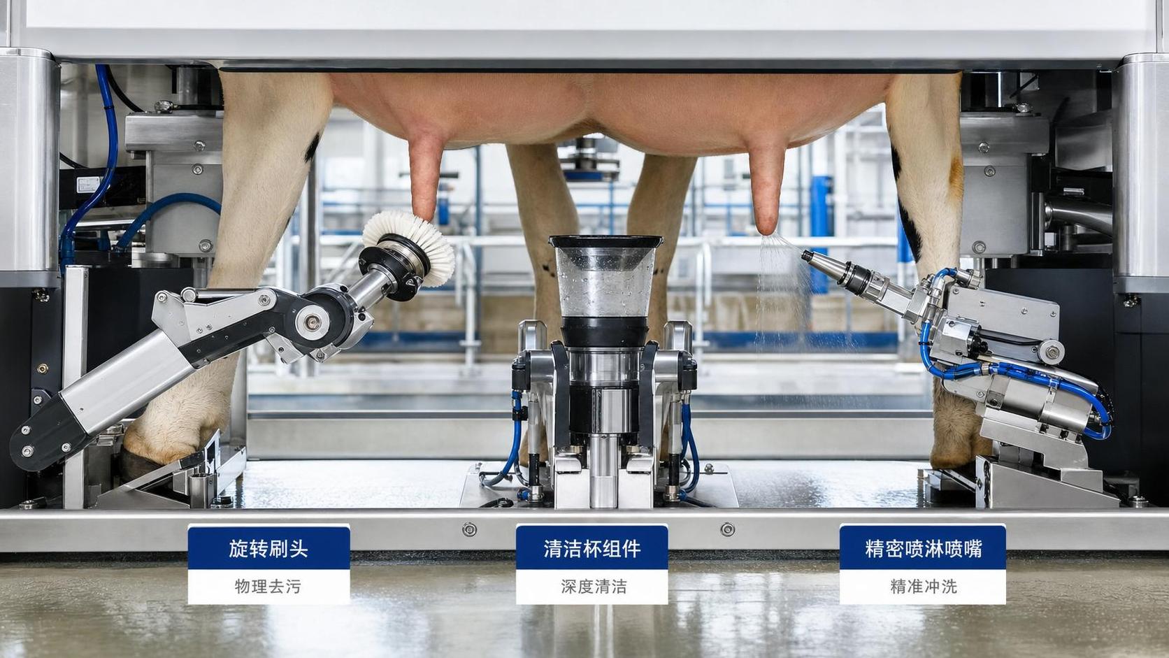 Milking Robots Teat Cleaning Methods: Brushes, Cups, and Spray Compared