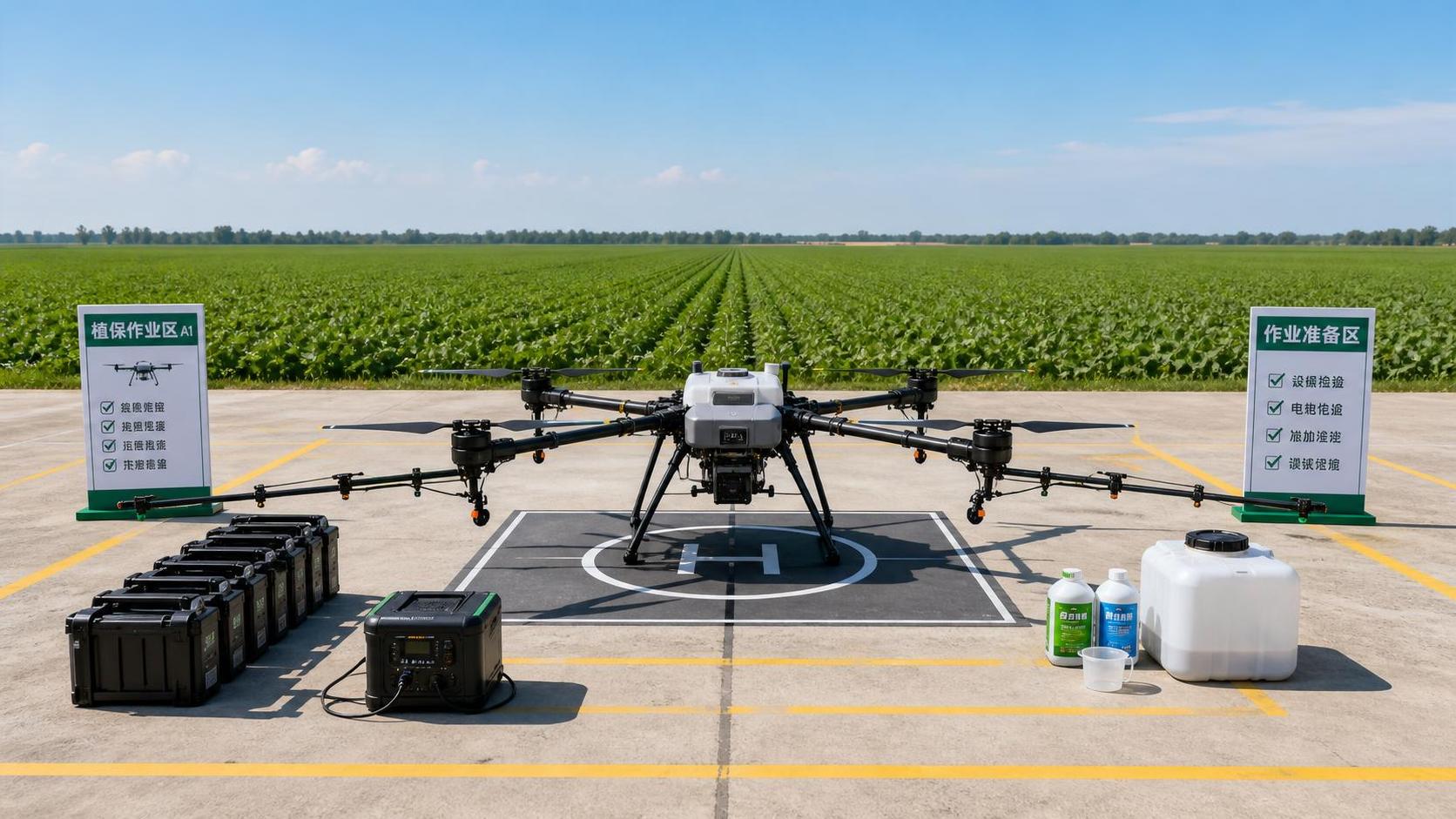 Agricultural UAV Spraying Rapid Deployment for Large Farms: Setup Checklist