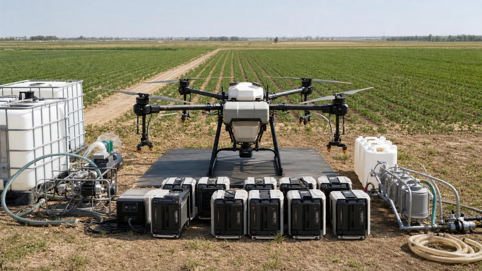 Spray Drone Systems for Agriculture: Battery Logistics and Refill Planning