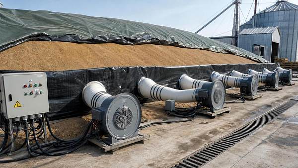 Temporary Grain Storage Aeration Setup: Fan Sizing, Cable Layout, and Moisture Risk Checks