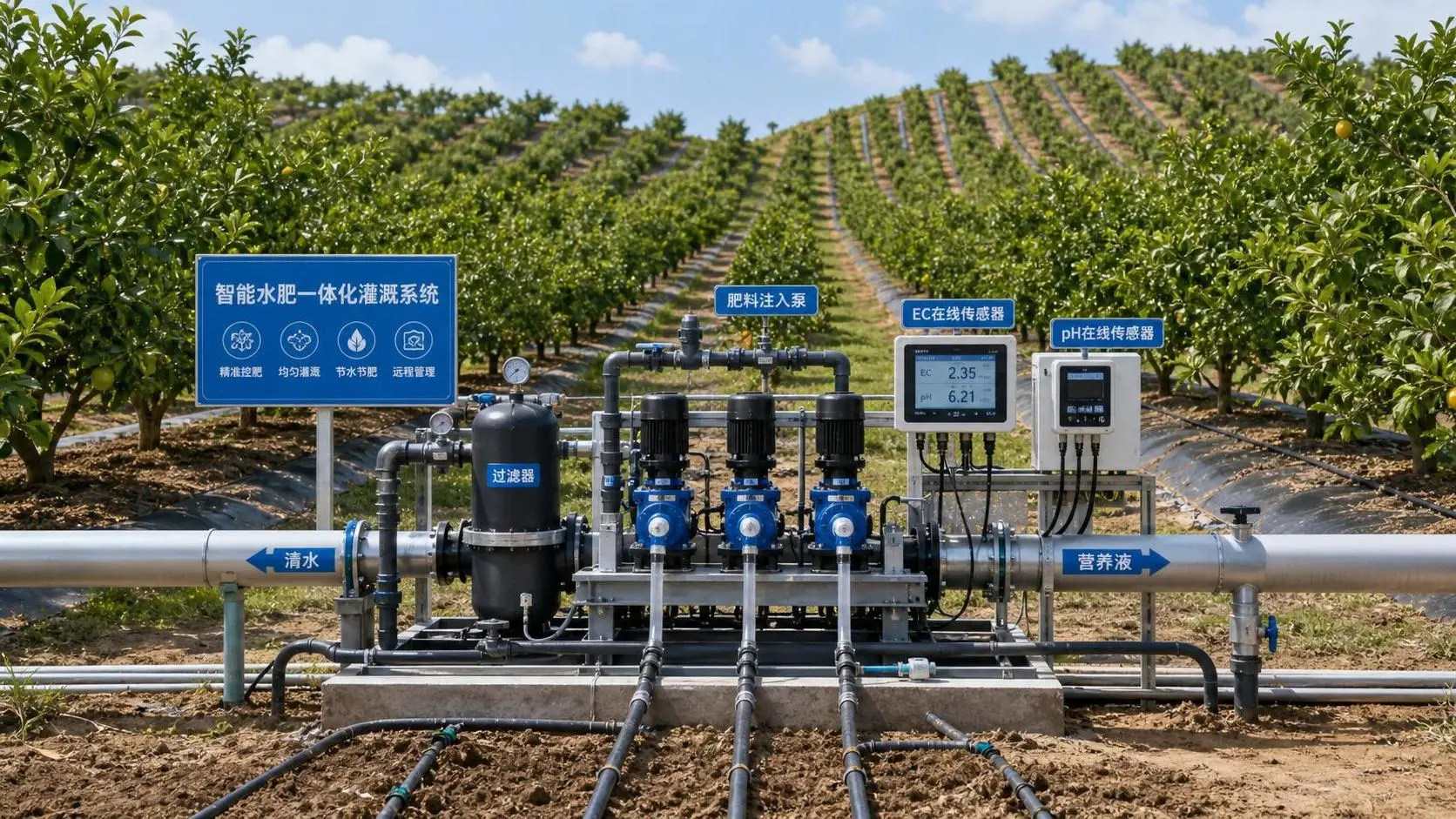 Fertigation Control for Orchards: How to Size Pumps, Set EC/pH Targets, and Avoid Uneven Feeding