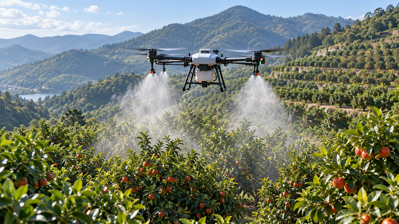 Selecting Orchard Drone Spraying Systems for Canopy Density and Terrain