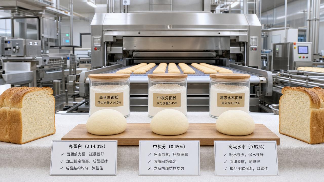 How to Choose Bakery Flours for Industrial Production: Protein, Ash, and Absorption