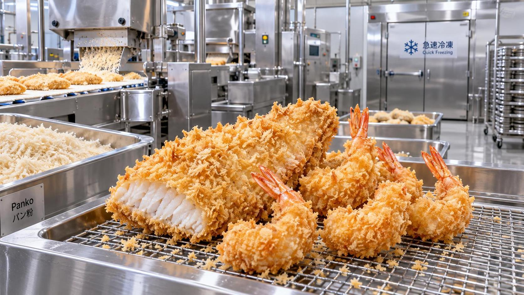 How coating blends affect crispness retention in frozen seafood