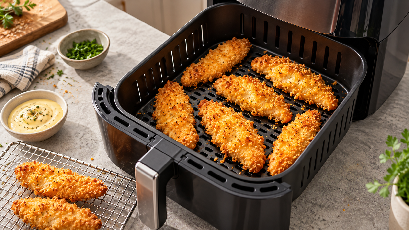 How to keep breadcrumb coatings crisp when cooking in an air fryer