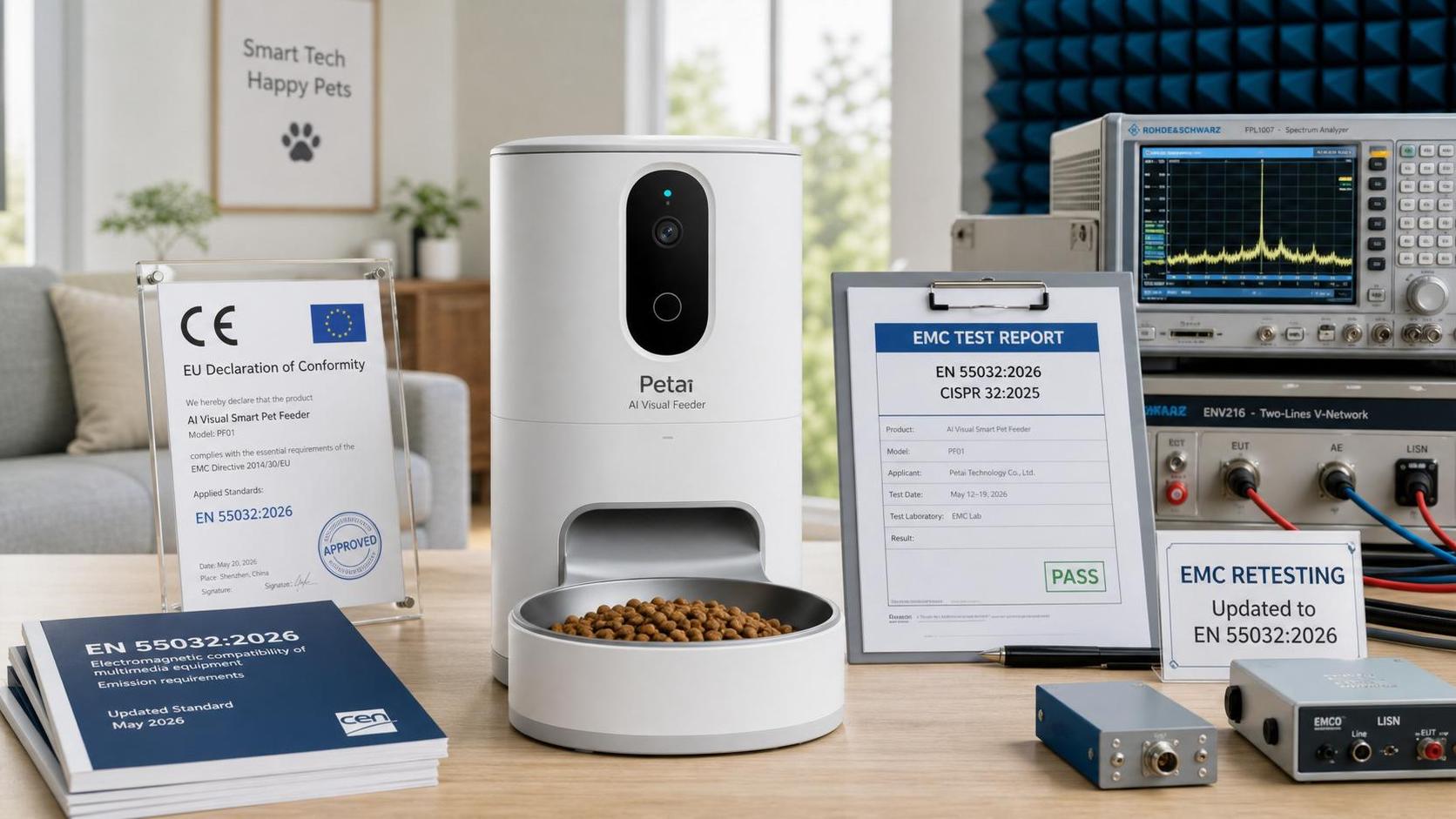 EN 55032:2026 Class B Deadline Hits AI Pet Feeders