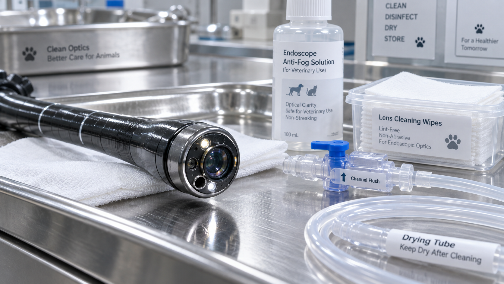 How to prevent fogging and contamination in a veterinary airway scope