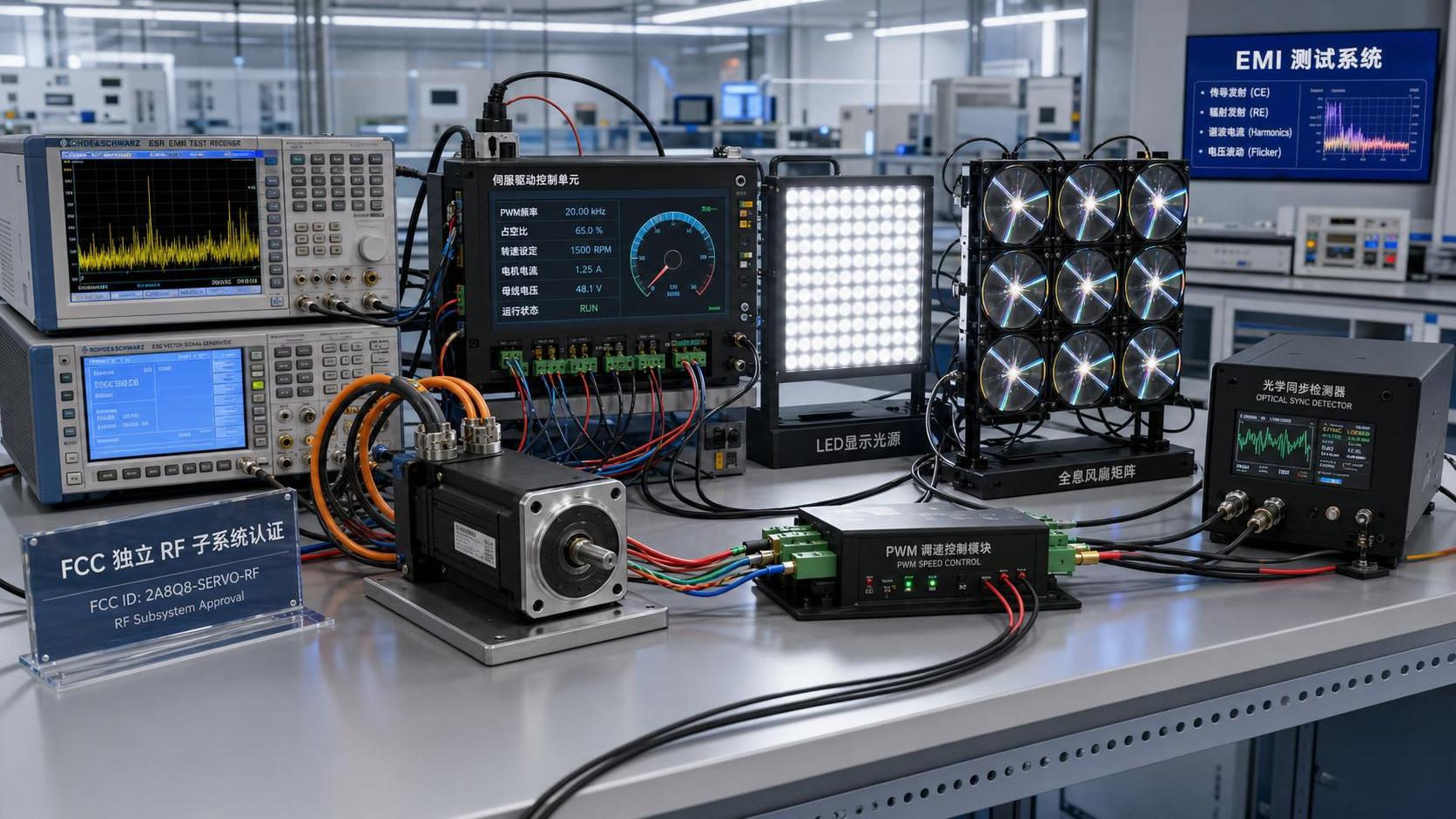 FCC separates EMI approval for servo-driven display lighting