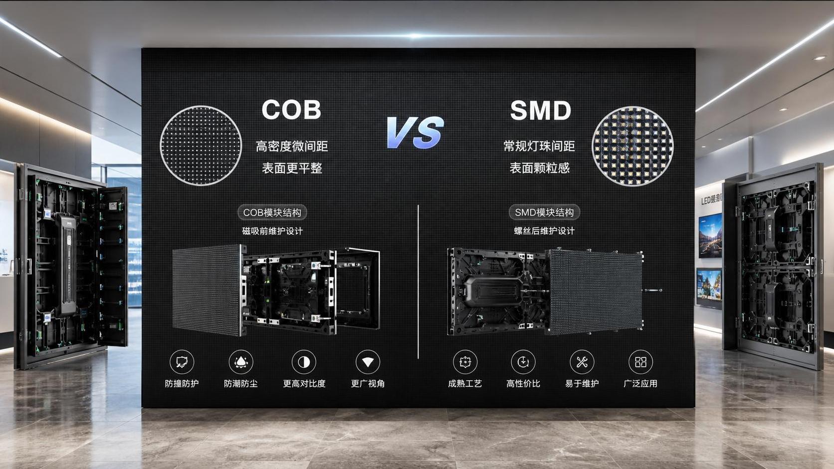 Chip on Board LED Panel vs SMD: Differences in Pixel Pitch, Durability, and Repair