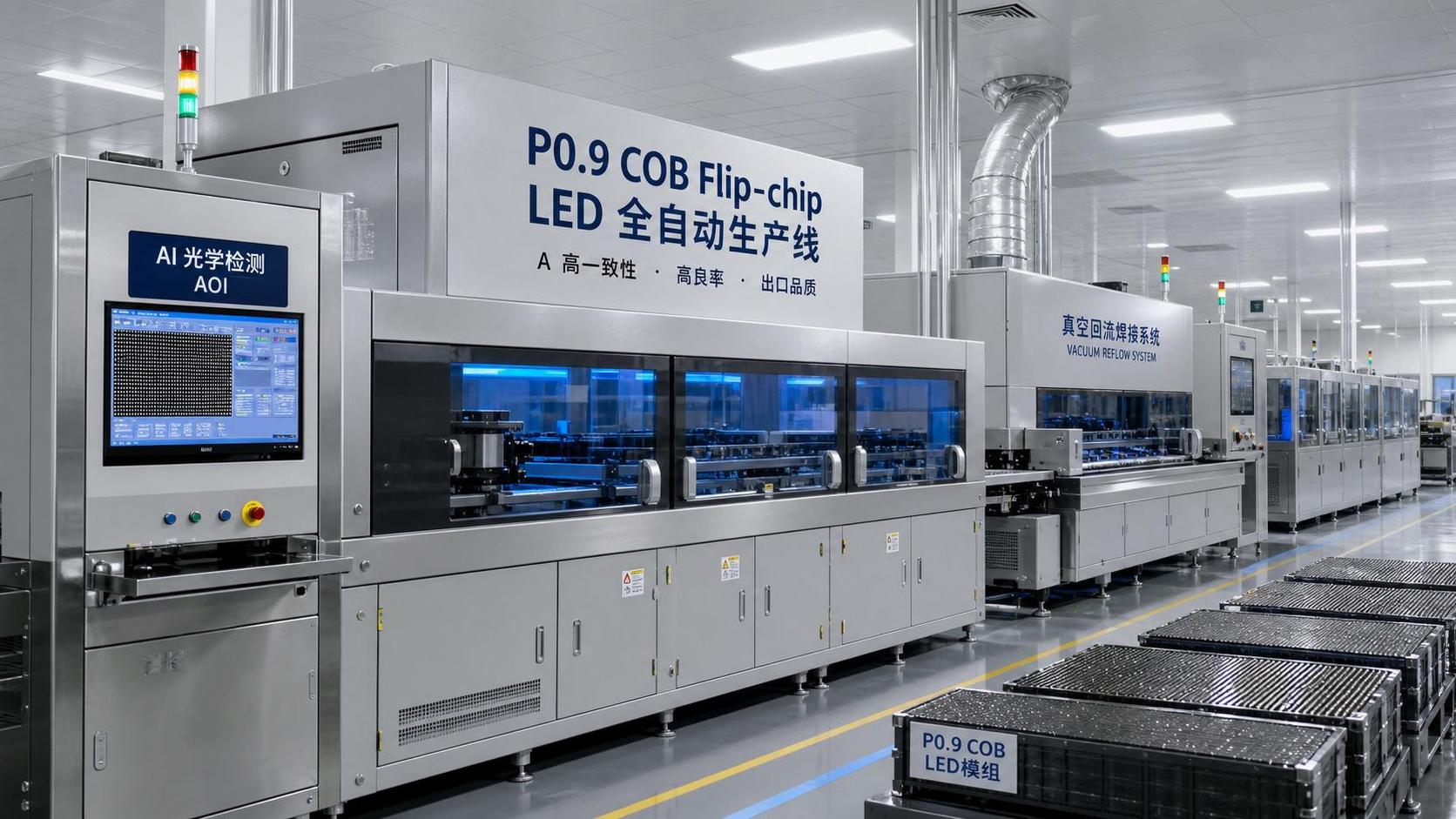 Dongguan Launches P0.9 COB Flip-chip LED Line, 14-Day FOB Lead Time