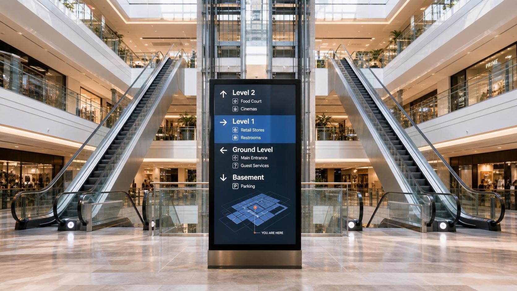 Mall Atrium Wayfinding Displays: How to Reduce Confusion Across Multi-Level Circulation
