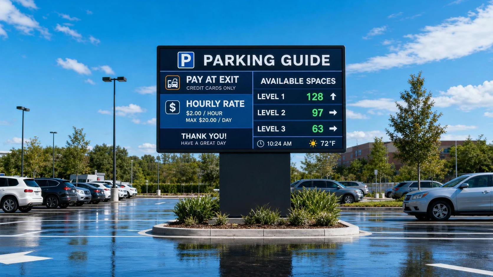 Weatherproof LED Screens for Parking Lots: IP Ratings, Brightness, and Viewing Distance