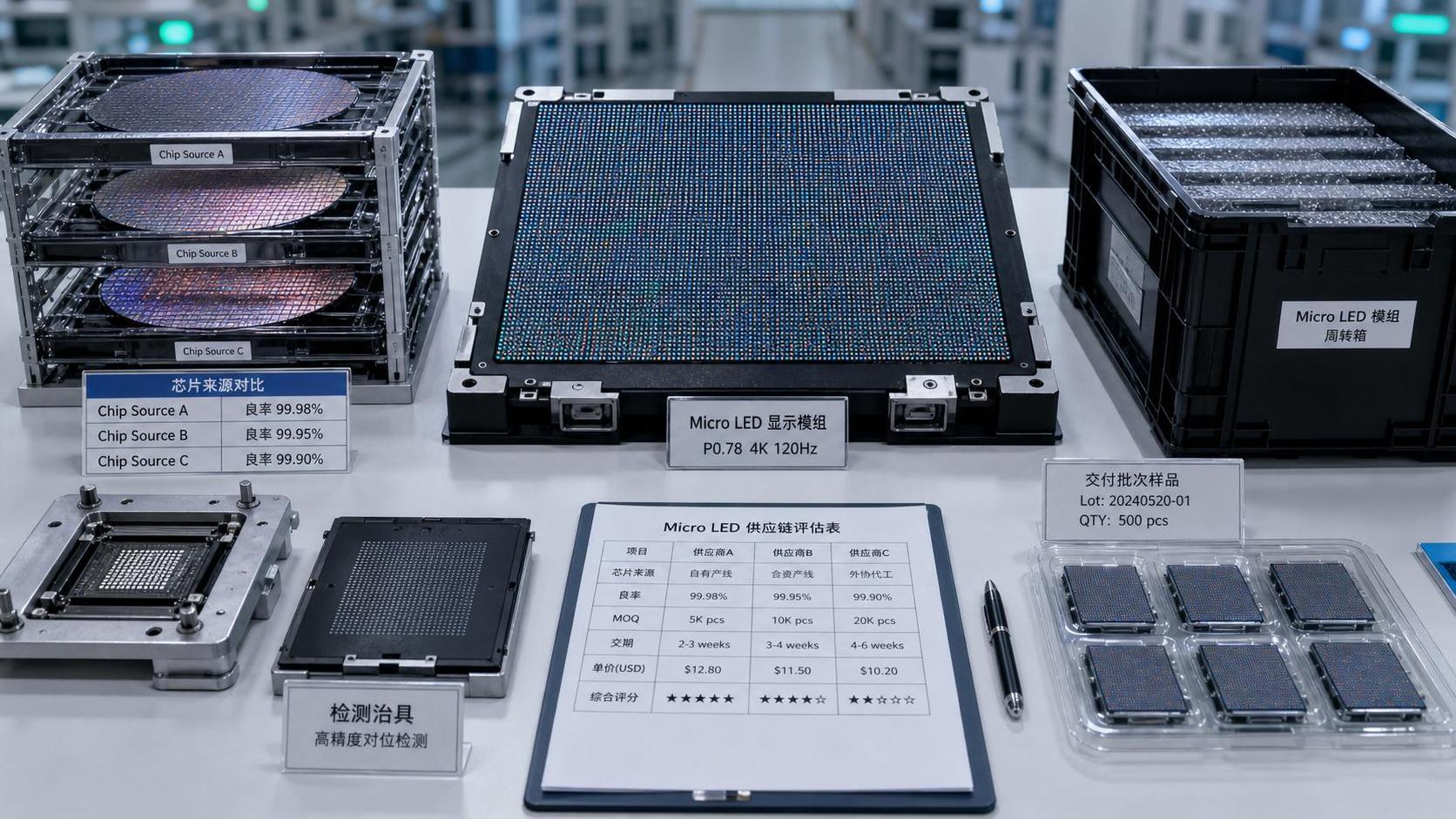 Micro LED Supplier Checklist: Yield Rate, Chip Source, MOQ, and Lead Time Compared