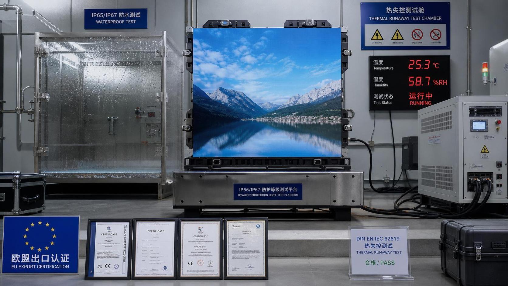 EU CE Adds Mandatory Thermal Runaway Tests for IP65/IP67 Outdoor LED Displays