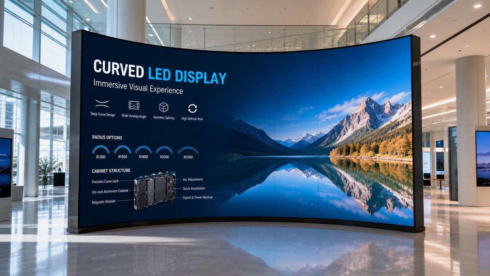 Curved LED Screen Design Guide: Radius, Viewing Angles, and Cabinet Choices