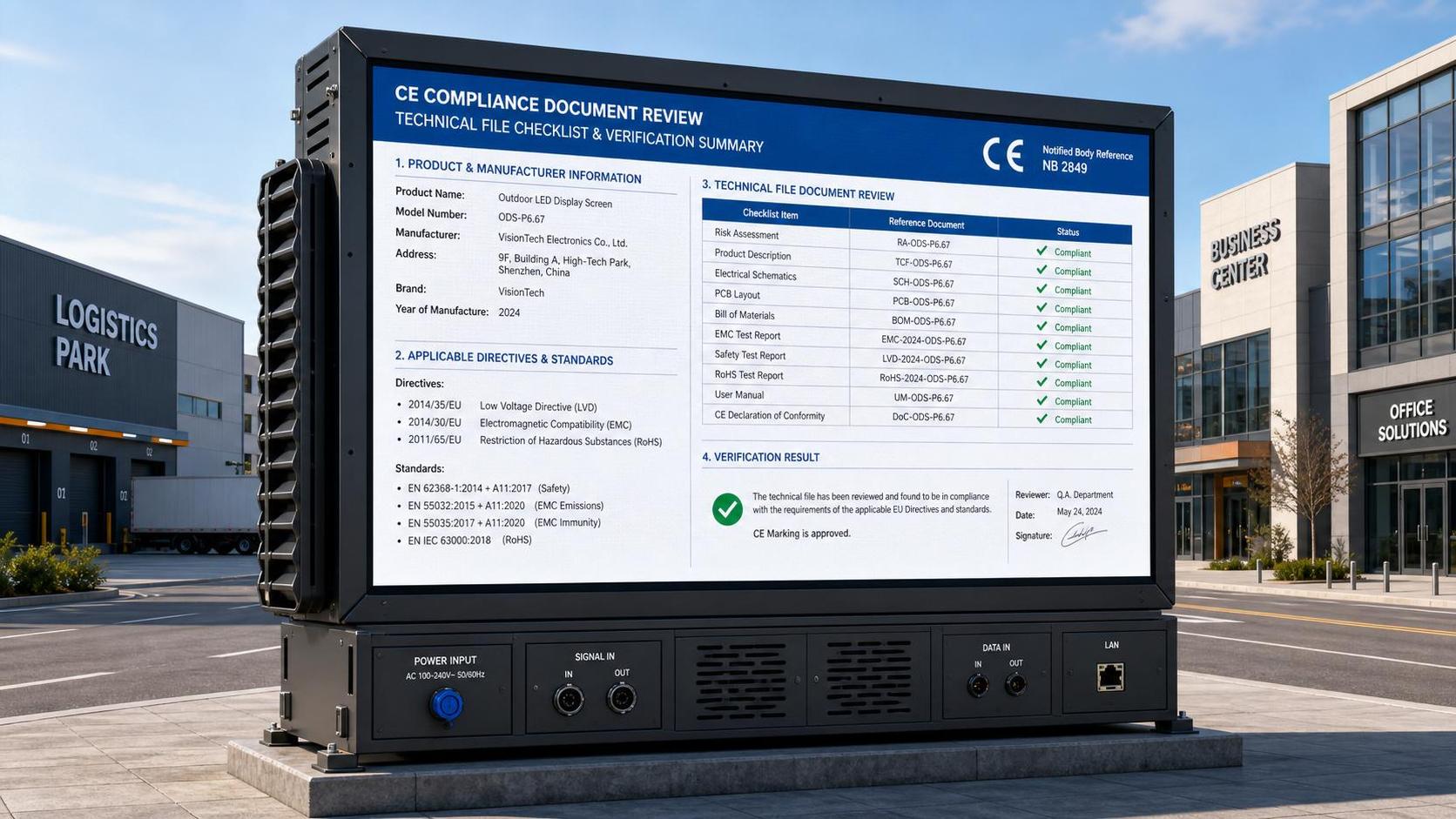 Outdoor Signage Screens CE Certified: What Documents Buyers Should Verify Before Import