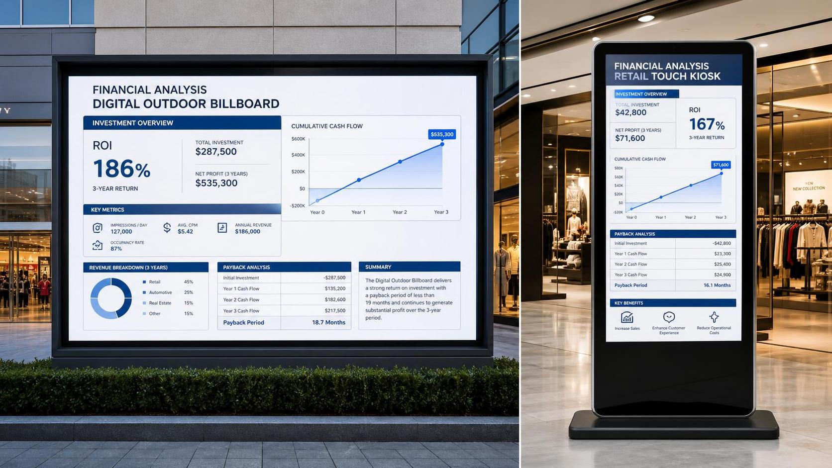 Display Payback Analysis: How to Calculate ROI for DOOH Screens and Retail Kiosks