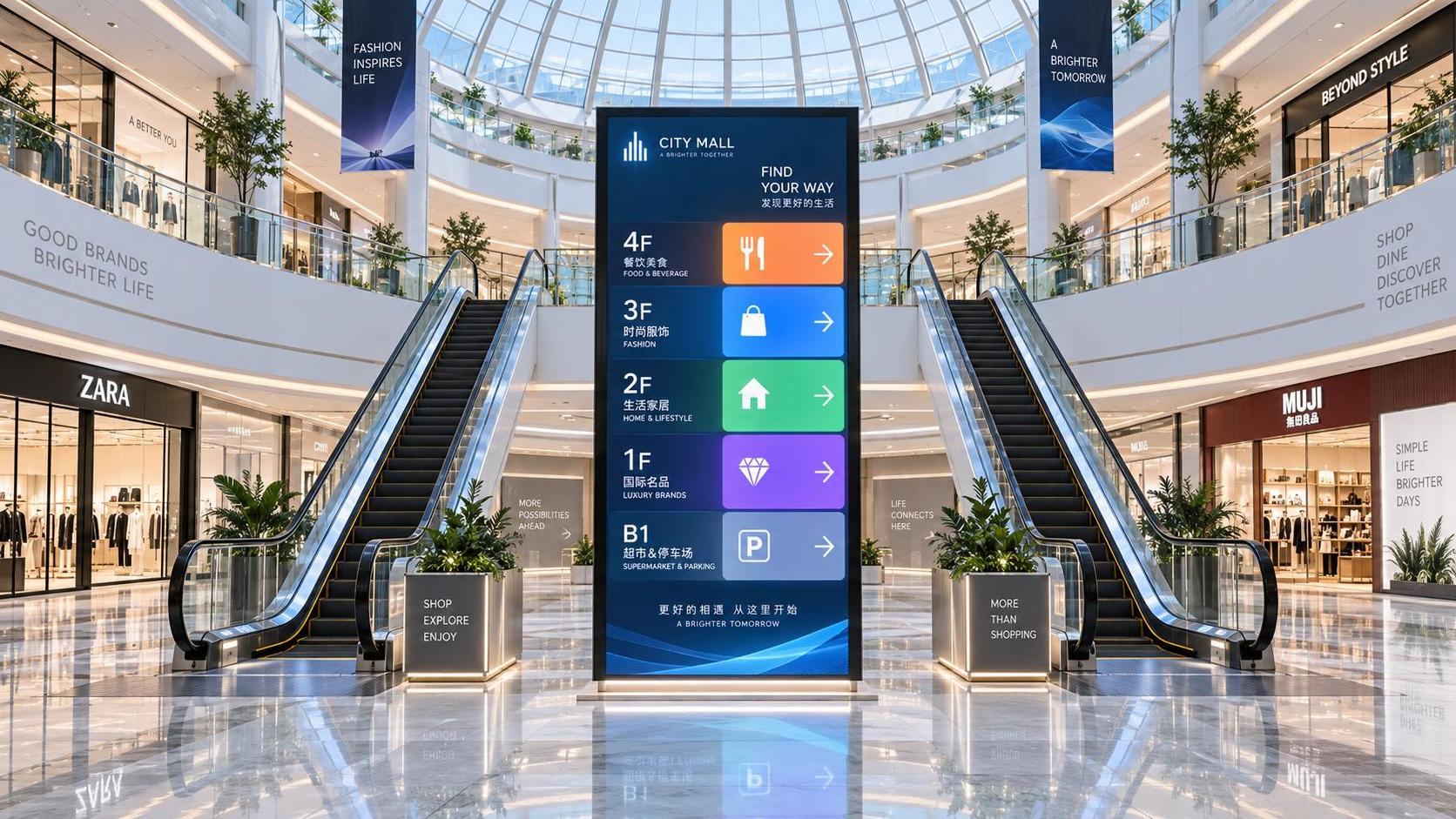 Using Mall Traffic Displays to Reduce Wayfinding Friction and Increase Store Visits