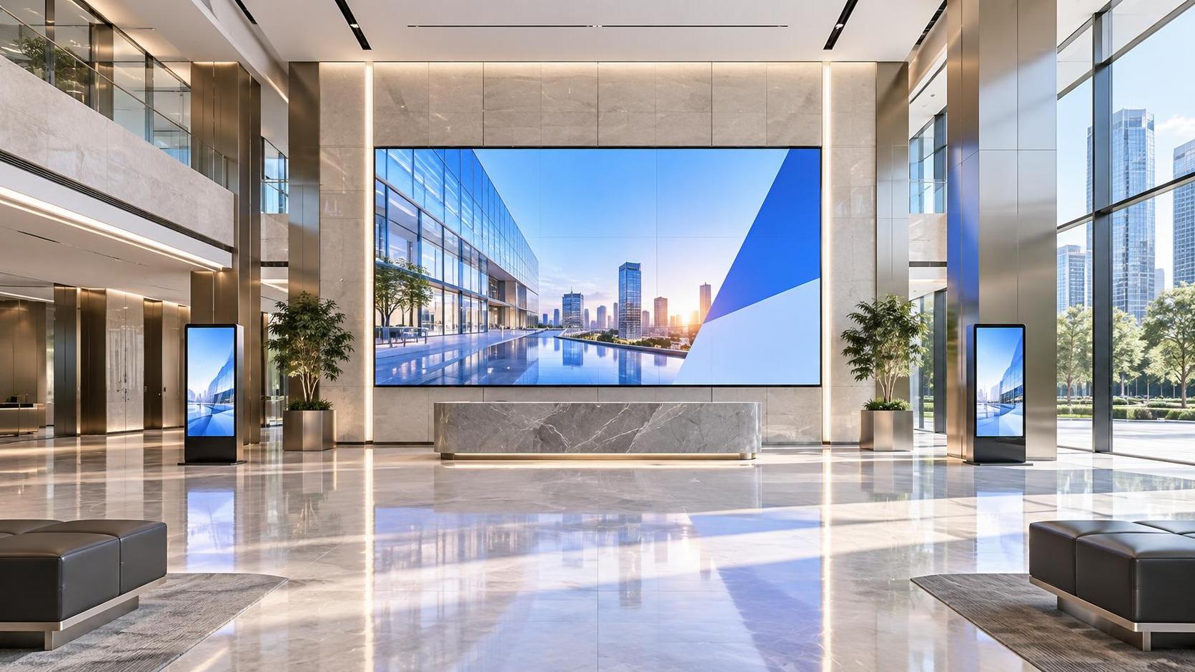 Choosing Commercial Real Estate Displays for Lobbies, Leasing, and Wayfinding