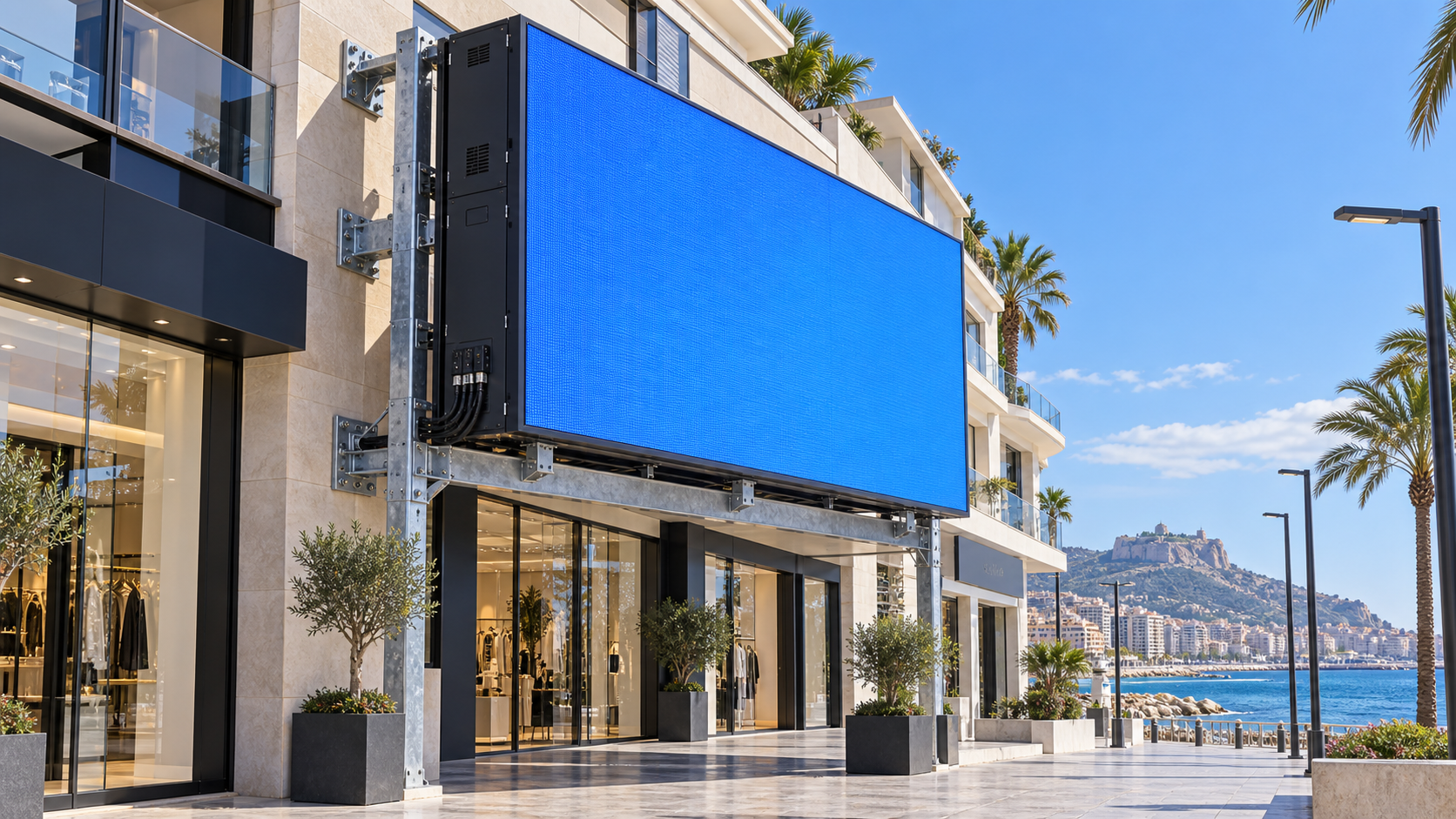 Outdoor Signage Screens in Spain: IP Ratings, EMC Rules, and Permit Checks