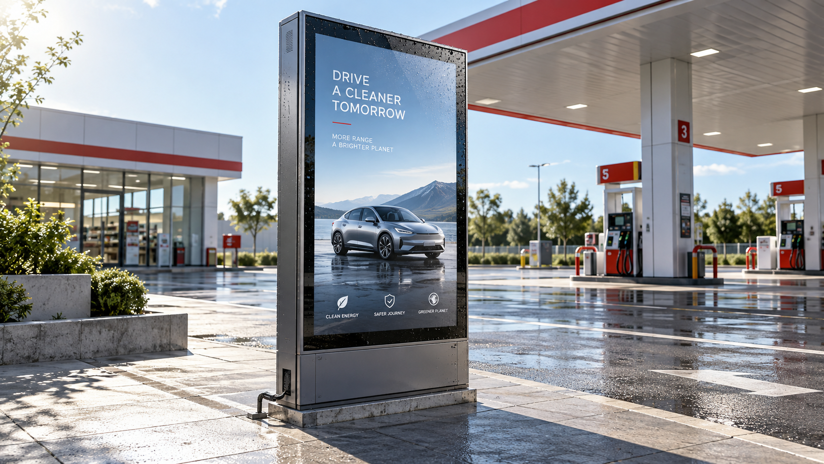 Choosing Outdoor Advertising Displays for Forecourts: Brightness and IP Ratings