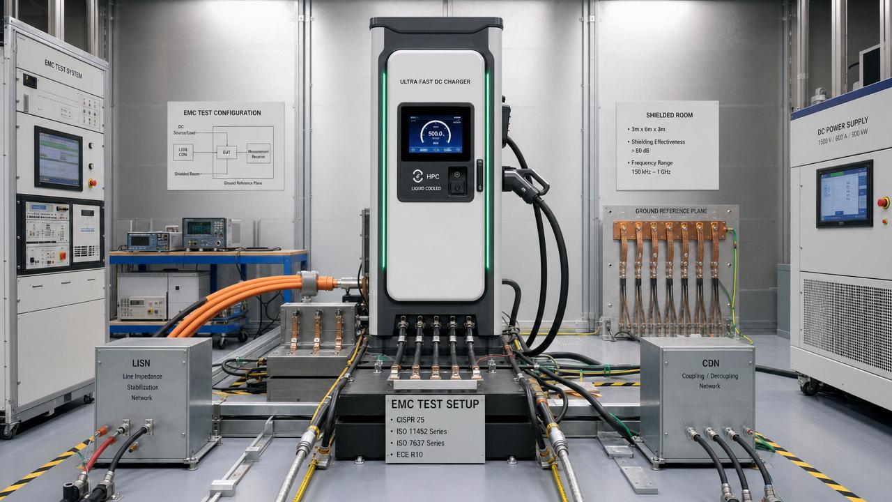 Ultra-Fast EV Charging EMC Compliance: Key Test Items and Design Pitfalls
