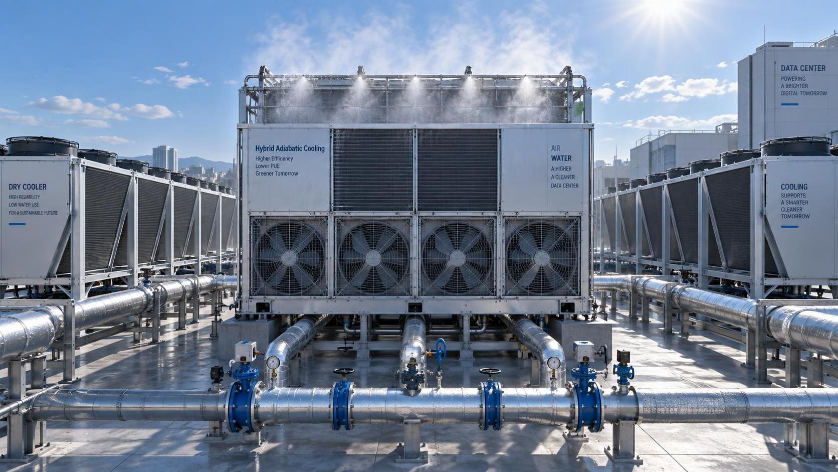 When Do Hybrid Adiabatic Cooling Systems Outperform Dry Coolers in Data Centers?