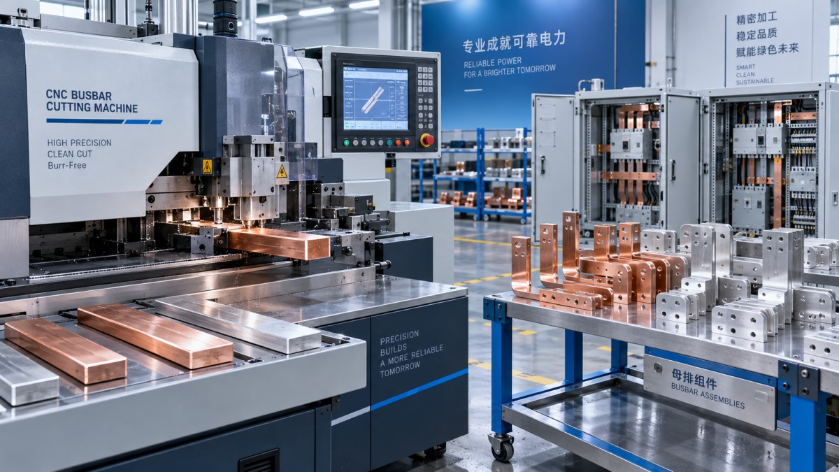 How Accurate Busbar Cutting Supports Faster Electrical Panel Assembly كيف يدعم القطع الدقيق لقضبان التوصيل تجميع اللوحات الكهربائية بسرعة أكبر