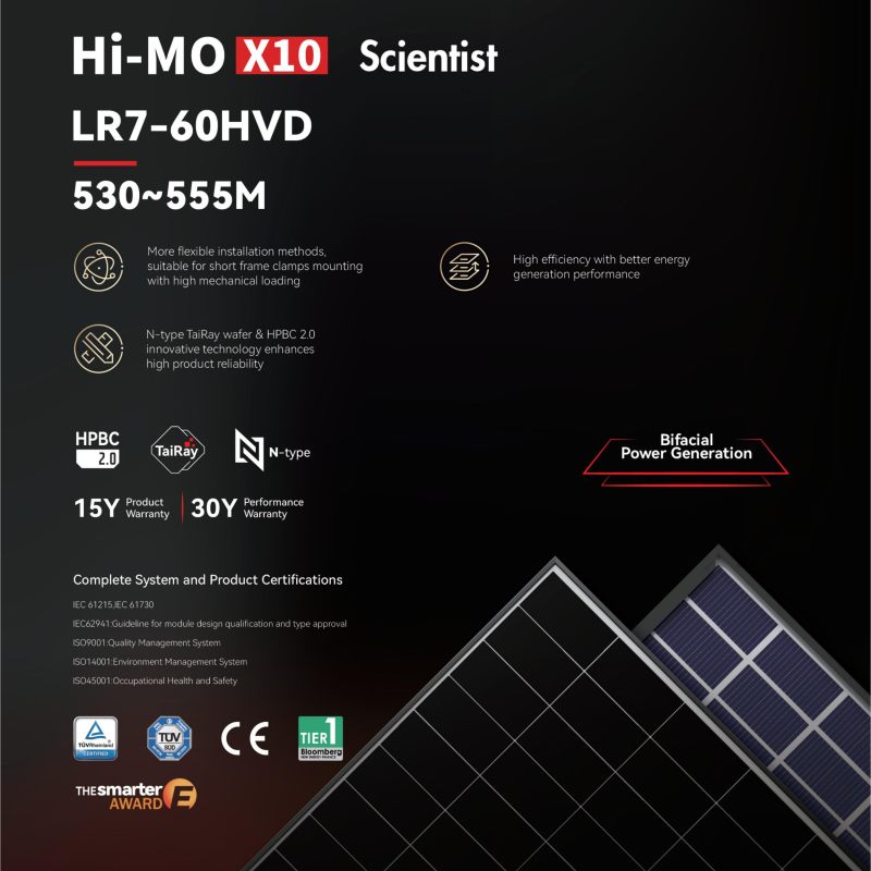 Hi-MO X10 Scientist LR7-60HVD 530~555M Hi-MO X10 Scientist LR7-60HVD 530~555M