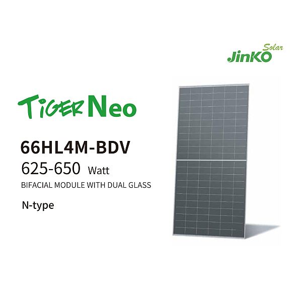 TiGER Neo 66HL4M-BDV 625-650 watt BIFACIAL MODULE WITH DUAL GLASS TiGER Neo 66HL4M-BDV 625-650 watt BIFACIAL MODULE WITH DUAL GLASS