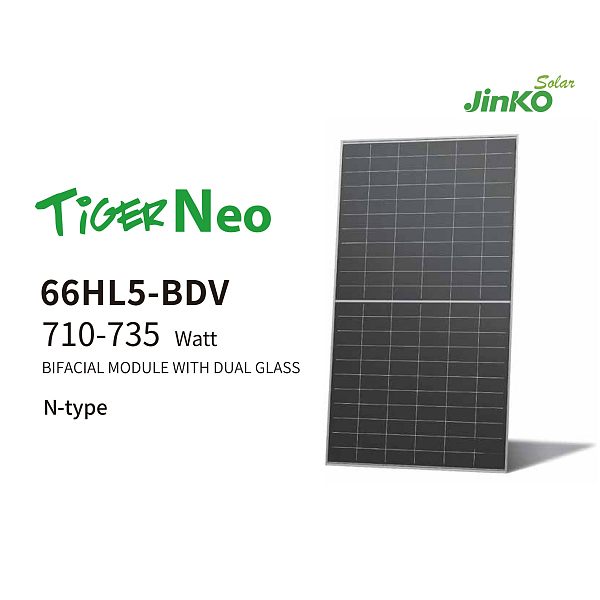 TiGER Neo 66HL5-BDV 710-735 watt BIFACIAL MODULE WITH DUAL GLASS TiGER Neo 66HL5-BDV 710-735 watt BIFACIAL MODULE WITH DUAL GLASS