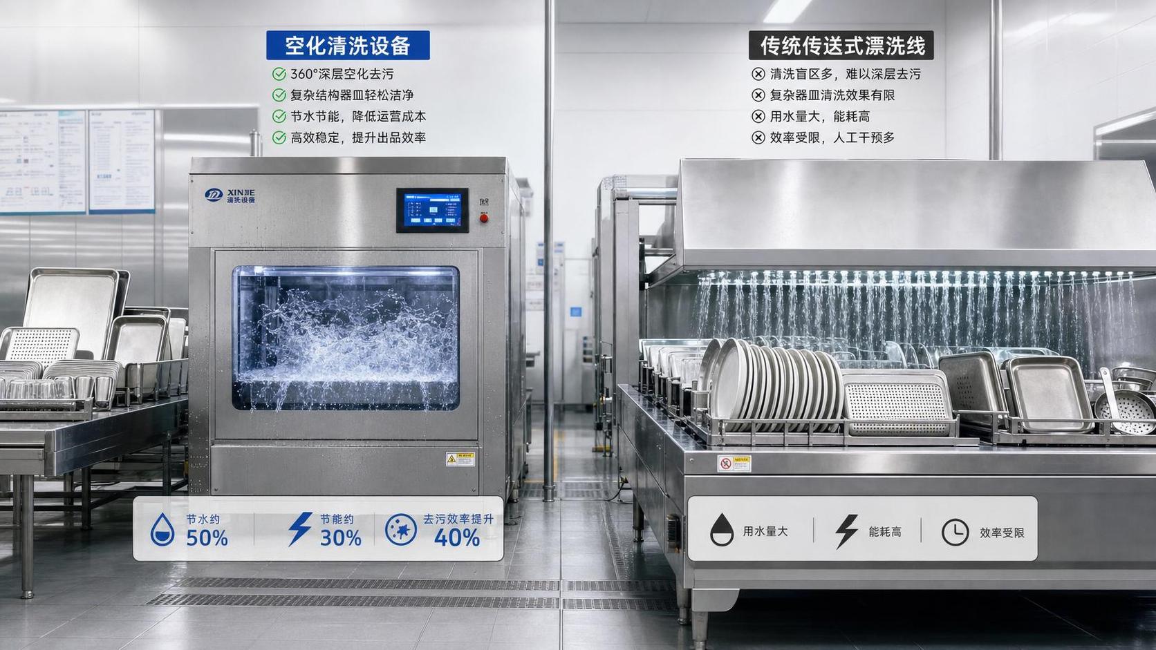 Commercial Warewashing: When Cavitation Wash Outperforms Traditional Rinse Lines