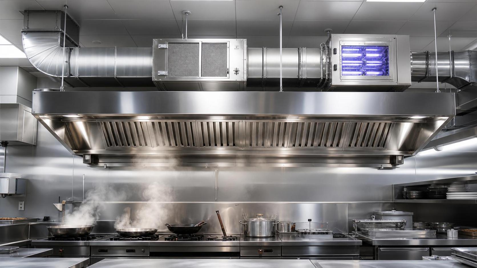 When do grease removal systems for kitchens need UV filtration?