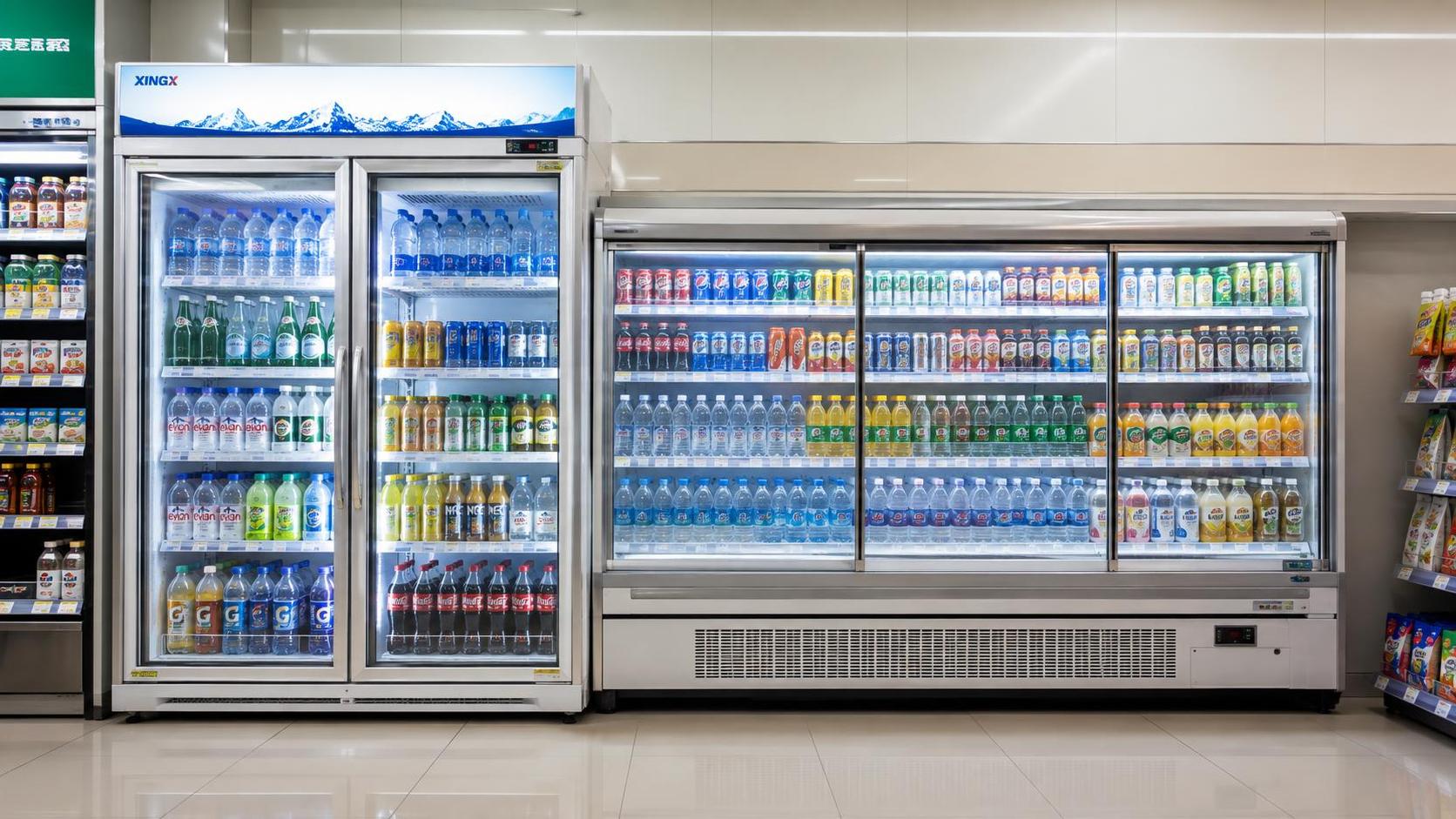 Choosing a display refrigerator for beverages by door design