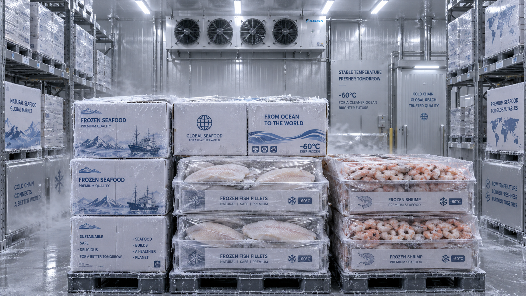 When does seafood processing require ultra-low temperature cold storage?
