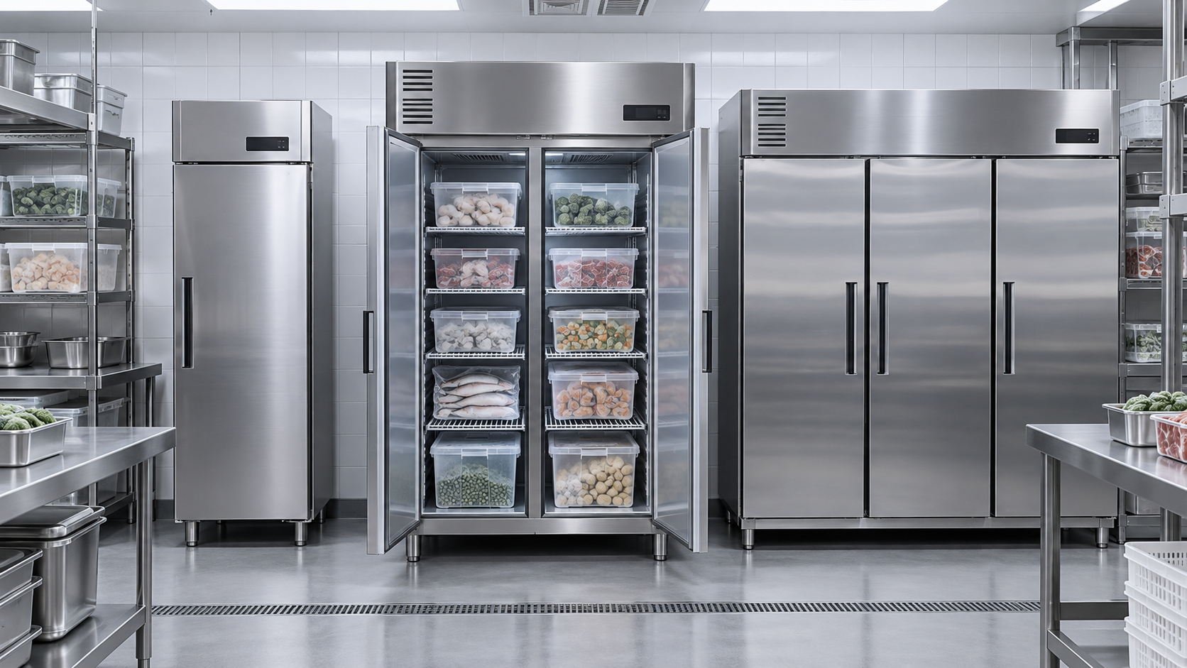 What determines the price of a commercial reach-in freezer?